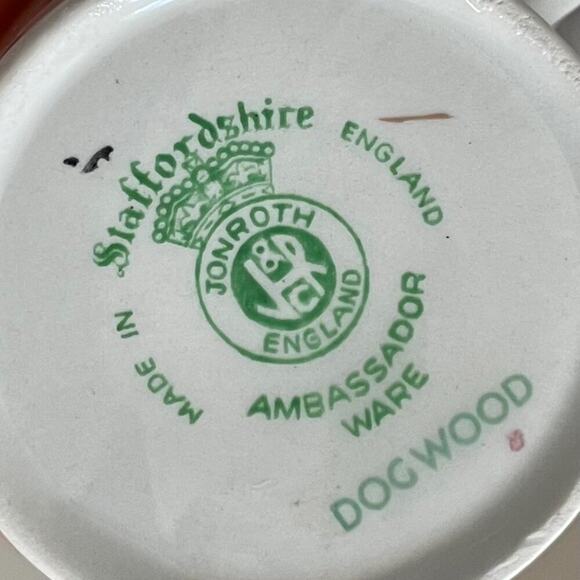 VTG Staffordshire Ambassador, Demitasse / Espresso Cup & Saucer, Dogwood, Floral - Picture 6 of 8